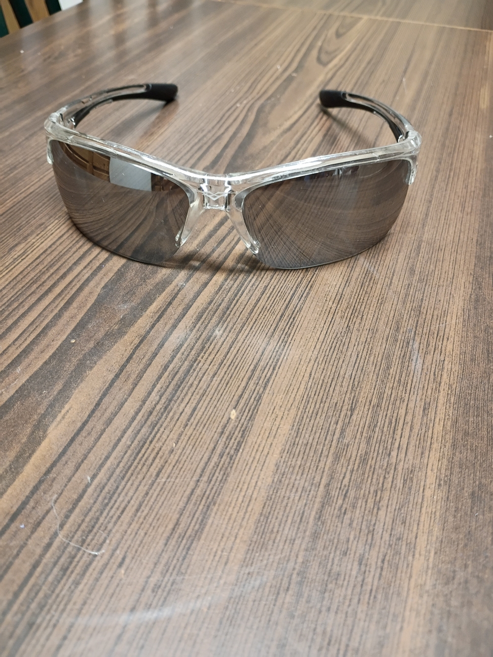 Men's Clear Frame Sunglasses with Dark Smoke Lenses